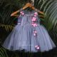 Gray birthday frock with Flower