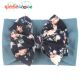Children's Floral Bowknot Decor Headband- dark blue white