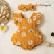 cotton 2pcs daisy print crepe fabric baby romper set - Ginger