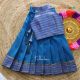 Vishu Peacock Blue  Pattupavada Skirt & Top for Baby Girls