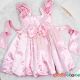 Radiant Pink Onam Frock for Baby Girls