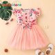 Toddler Girl Sweet Floral Bow Knot Decor Dres
